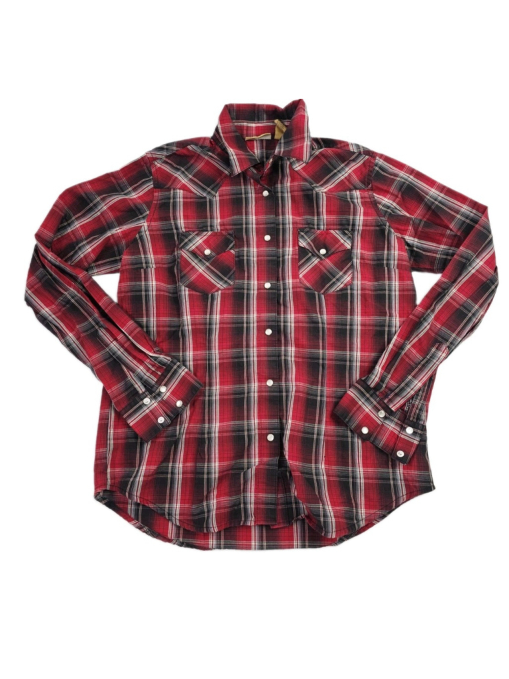 Wrangler Wrancher Shirt Western Pearl Snap Red Plaid Women's Size S